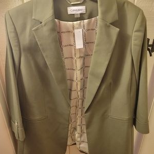 Calvin Klein olive green career blazer